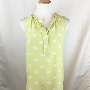 Madewell Broadway & Broome Green Polka Dot Blouse